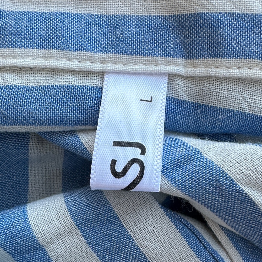 White and Blue Long Sleeve Button Down Shirt - Picture 11 of 17